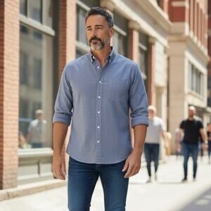 Brioni Roma Men's Chambray Dress Shirt EUC